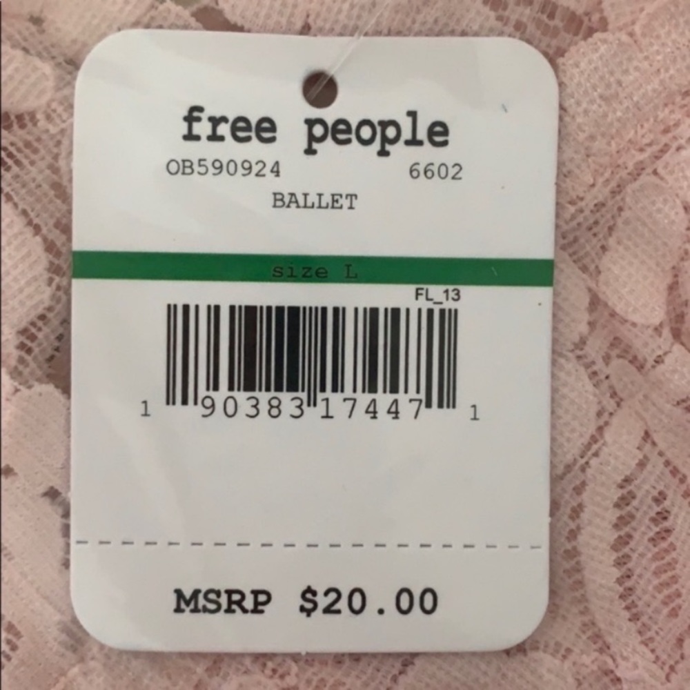 NEW free people galloon lace racerback bralette L - Picture 5 of 5
